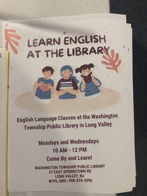 Aprende Inglés en la Biblioteca en Washington Township