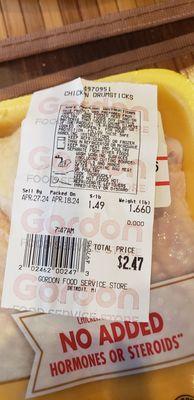 The label speaks for itself. A price difference of 20 cents Per pound from other Gordens