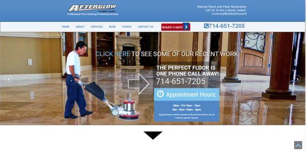 After Glow Floor Care new landing page site