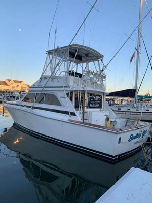 Salty Girl is a 38ft. Dawson Sportfishing boat powered by twin 3208 Caterpillar engines.  Also has A/C , microwave and head(bathroom).