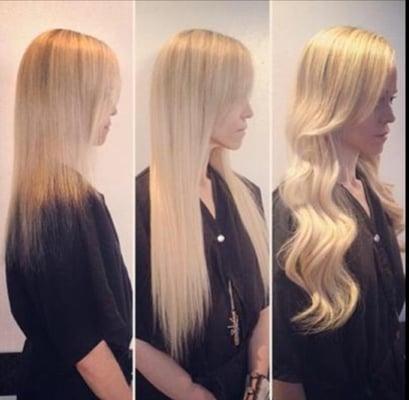 Before and After hair extensions. Adding Extensions for thickness and length