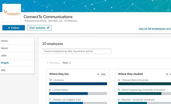 Entire company has 20 employees as they state on LinkedIn.  In which only 8 in US.