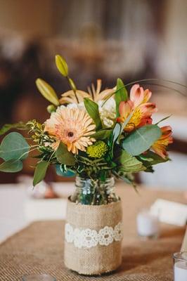 Reception flowers. Photo by Mercedes Morgan.