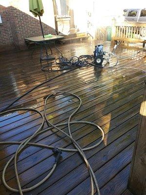 Deck pressure washing