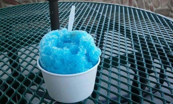 Avalance blue bubble gum snowcone.