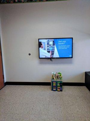 Exam room. Most electronic toys don't work because the batteries are dead.