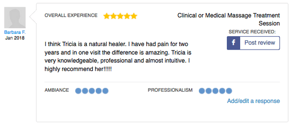 Read more reviews on my MassageBook online booking page.