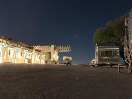 Beautiful lingering NM sunset 
 Great restored adobe style store