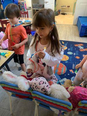 Learning through play. She looked forward to going to the Dr. after this