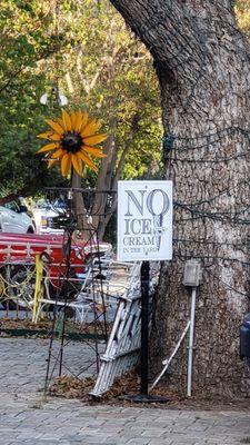 Next door to Rhea's Ice Cream... obviously, there may have been some ice cream incidents for this sign to be placed LOL