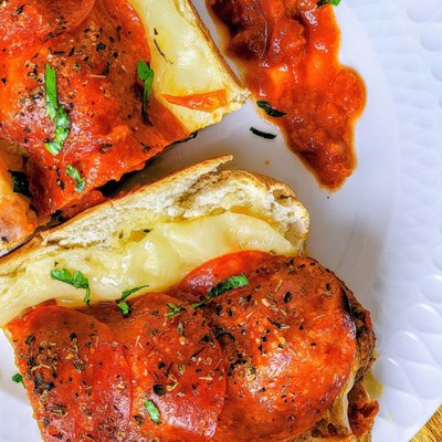 Meatball sub with the cheese.