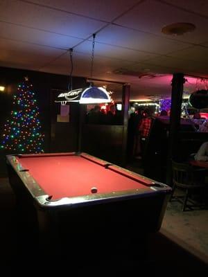 This is 1 of 2 pool tables. Bar area is packed! That's how I like it. Lively with good vibes.