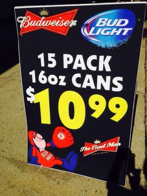 Best price on bud and bud light 16oz 15 pack cans