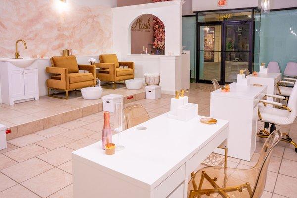 Pedicure and nail stations