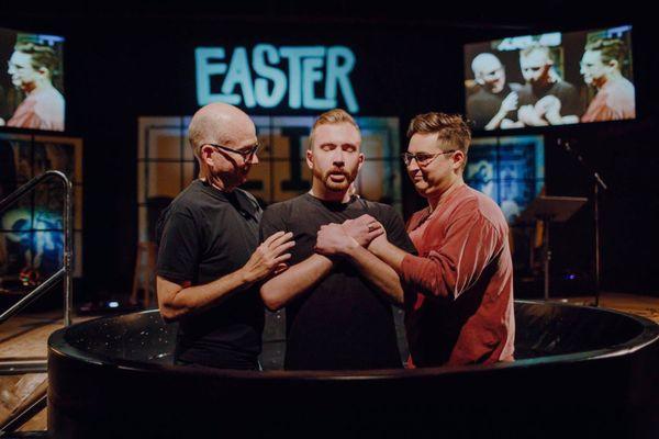 I was baptized at Midtown in 2018 by my father (left) and my Lifegroup leader (not left)