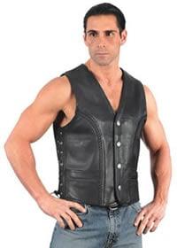 black leather vest