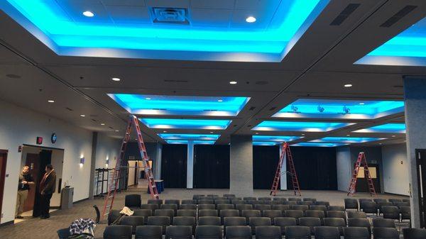 Creighton university ballroom lighting upgrade.