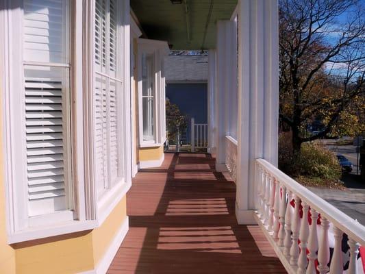 The porch at Exchange Hall in Acton on the way to Inspirations Counseling Acton.