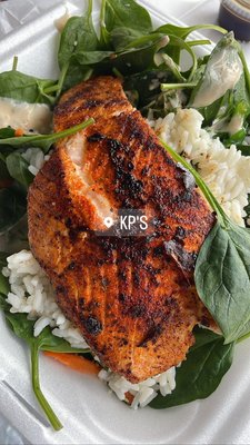 Blackened salmon salad