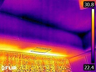 The dark black looking locations show an active water leak with thermal imaging inspections