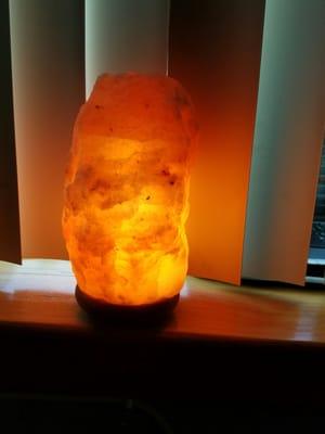 Himalayan salt rock generating good energy in the room.