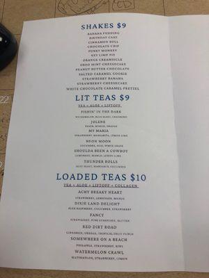 Partial shots of the extensive menu.