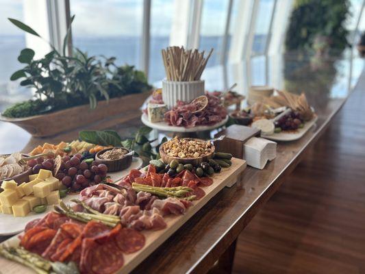 Corporate event cheese and charcuterie board