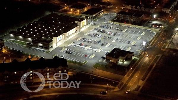 Parking lot with LED lights.