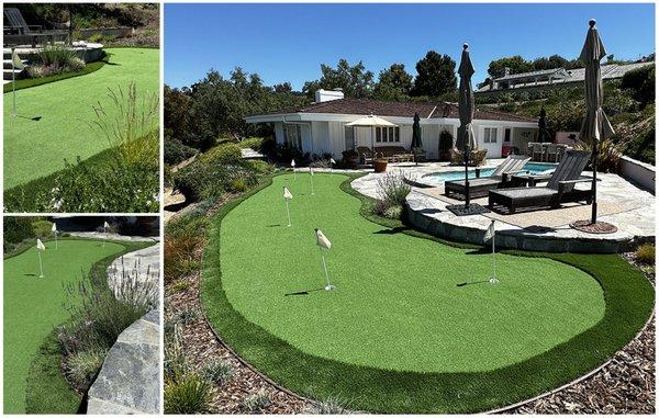 PUTTING GREEN IN ROLLING HILS WITH GREAT VIEW TO CATALINA ISLAND