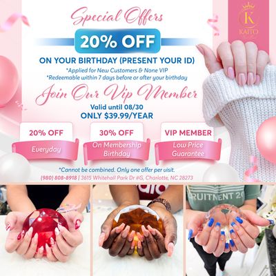 Ready to pamper yourself at Kaito Nail Bar? 
Call us at (980) 808-8918 to book now!