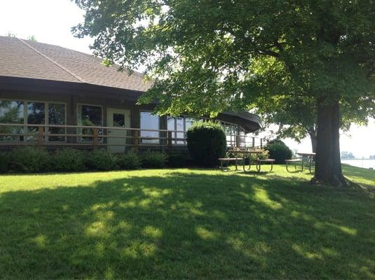 View of lodge from the lake side