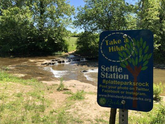 Easiest access point to the creek - complete with a selfie station.