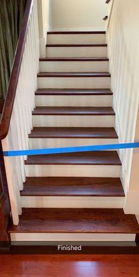 Sanded & Refinished Stair Case