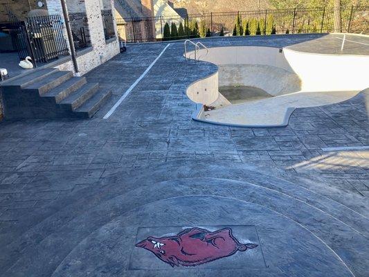 3000 sqft of stained stamped and sealed Concrete