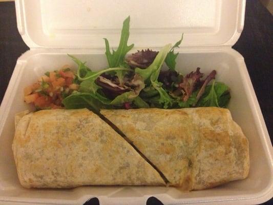 Vegetarian burrito (take out)