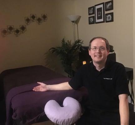 Licensed massage therapist Kyle Pleasant