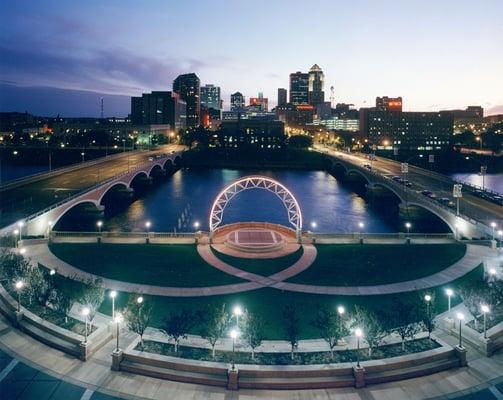 Greater Downtown Des Moines at Dusk