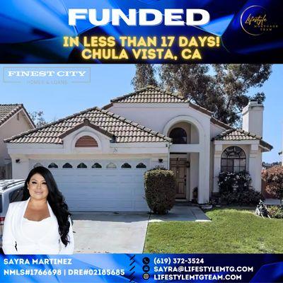 New homeowners in BOOMING Chula Vista with the help of Team Lead/Loan Officer, Sayra Martinez.