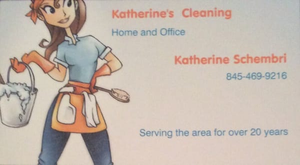 Wouldn't it be great to come home to a clean house after a long day? Call Katherine at 845-469-9216 to set up a free estimate!