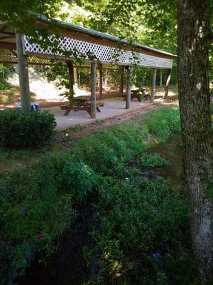 cute little stream and pavilion