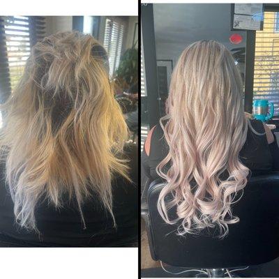 Color correction and tape in extensions