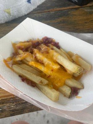 Bacon & Cheese Fries Still frozen in the middle even though they microwaved the shredded cheese on top