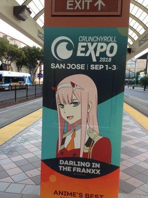 anime poster at station