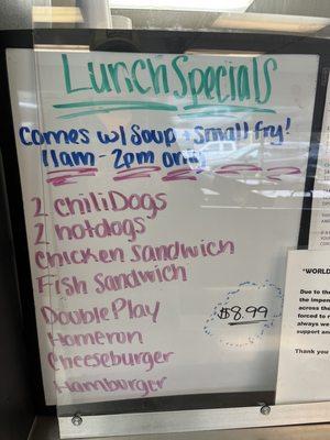 Daily lunch specials updated