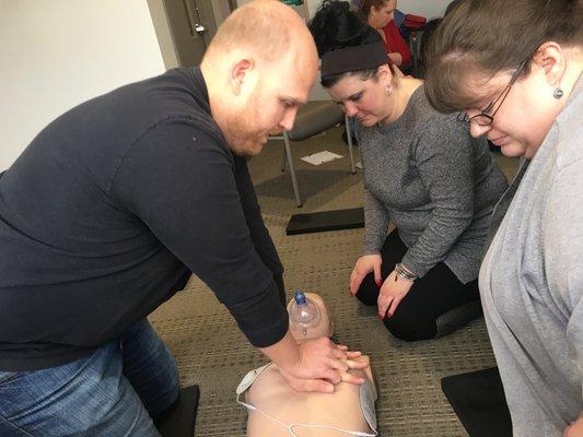 BLS CPR class at Stein Family Dentistry, Feb 2019