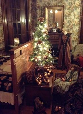 Upstairs bedroom decorated for Christmas. (December 2013)