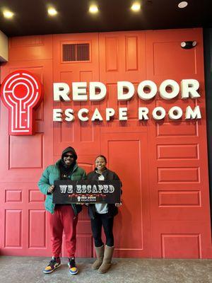 Red Door's OKC Chisholm Creek "We Escaped" Sign