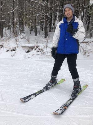 Me at the top of the bunny slope