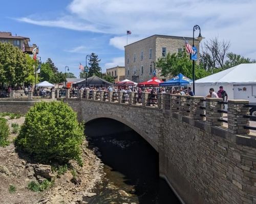 Falls Festival of the Arts view Downtown Menomonee Falls which is hosted by Falls Festival of the Arts