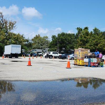 Feeding NE FL, with two other organizations, provide a mobile food bank for military families.